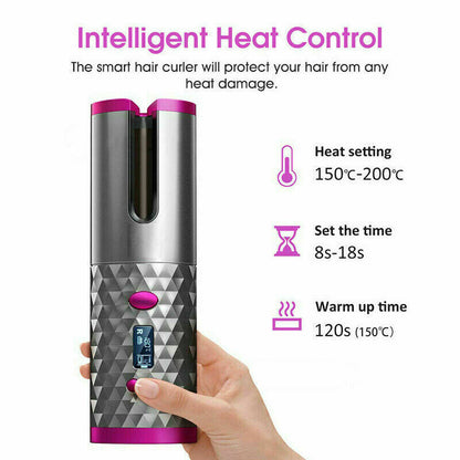 Automatic rotating cordless automatic curling irons for quick curling of hair