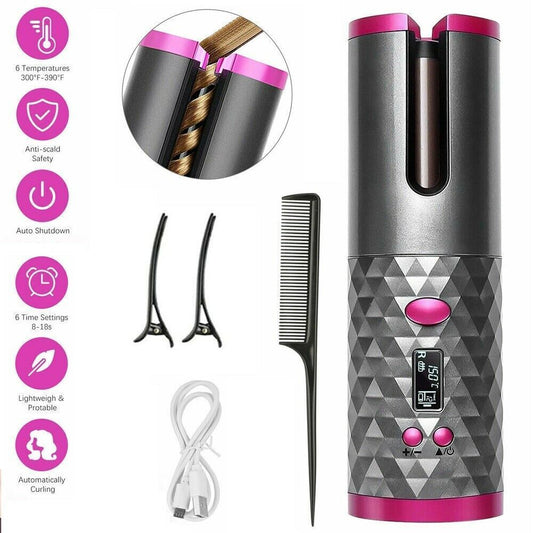 Automatic rotating cordless automatic curling irons for quick curling of hair